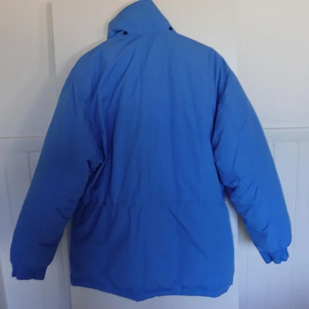 Vintage North Face Jacket Mens Medium Large Blue Down Puffer Detachable Hood 90s